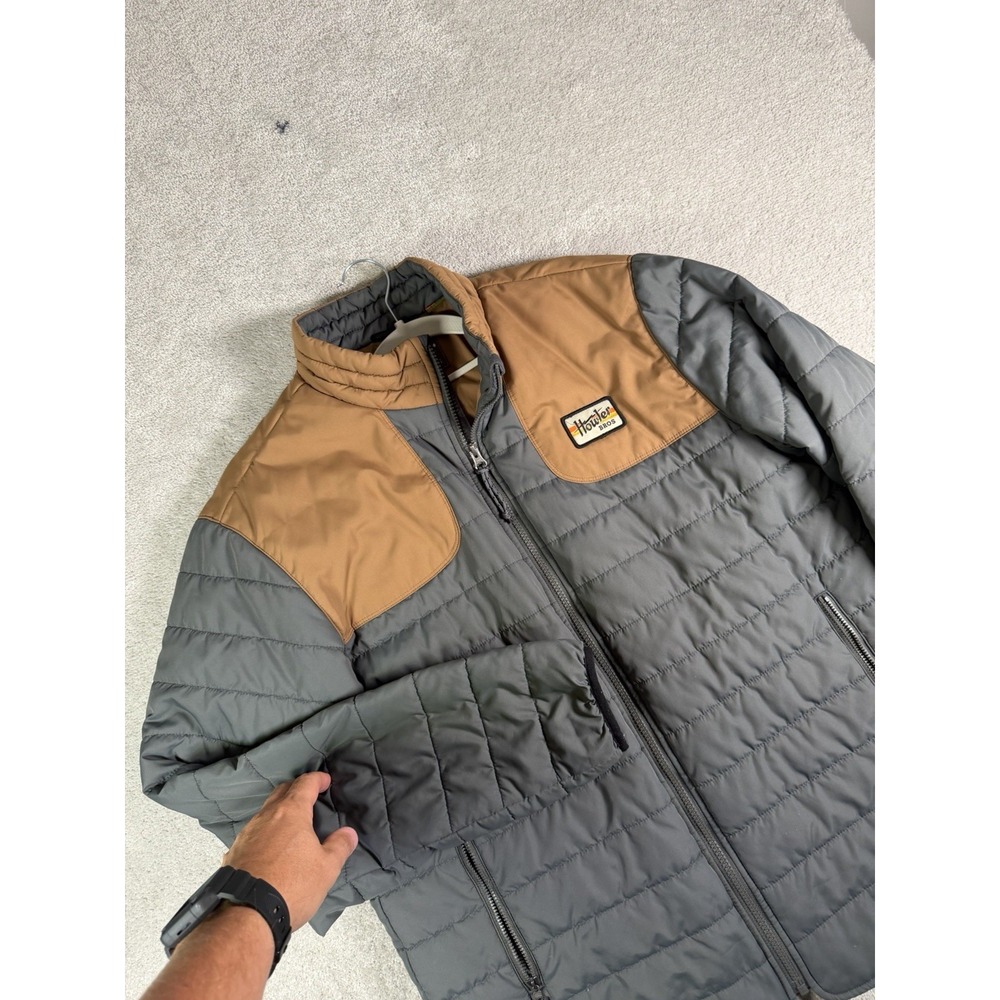 Howler Brothers Merlin Jacket Mens L Gray Brown PrimaLoft Quilted Puffer Outdoor